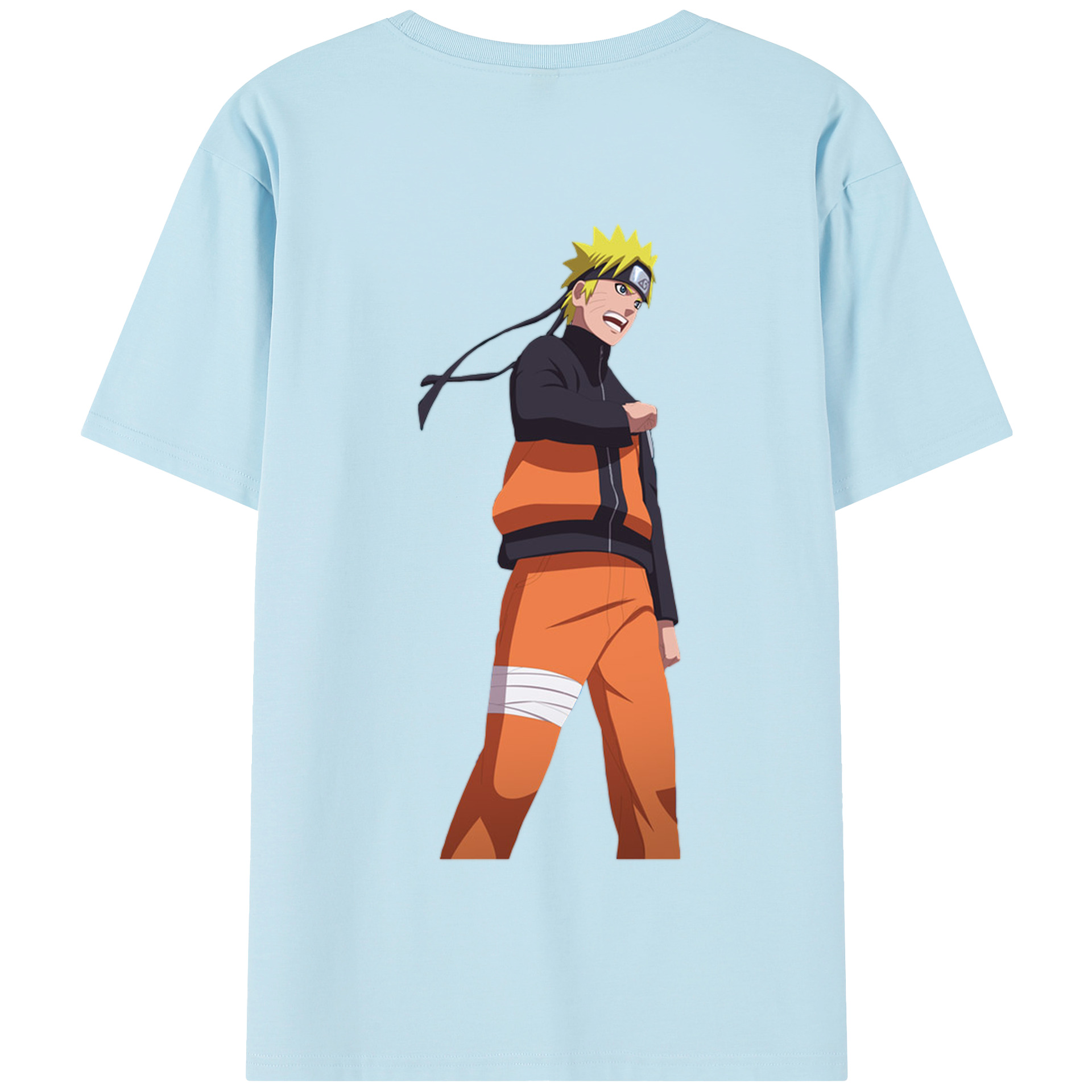 （画像用） NARUTO -ナルト- うずまき ナルト Uzumaki Naruto 綿100％半袖Tシャツ（背面プリント）